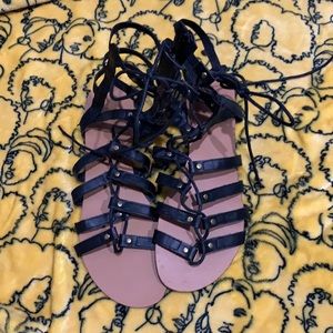 Black Roman style sandal